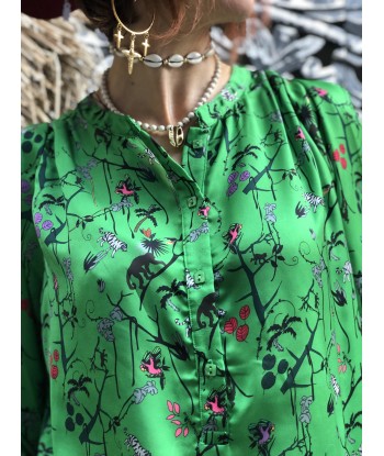 Blouse Jungle Helena Rafael brillant des détails fins