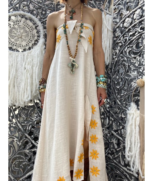 Robe Pampa Coconut/Curcuma Daisies Embroideries Sundress l'achat 