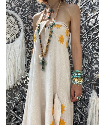 Robe Pampa Coconut/Curcuma Daisies Embroideries Sundress l'achat 