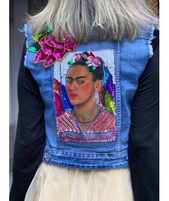 Gilet Jean Custom Patch Mamz’elle Zoé rembourrage situé sous